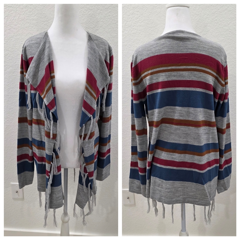 Charming Charlie Multicolor Striped Cardigan